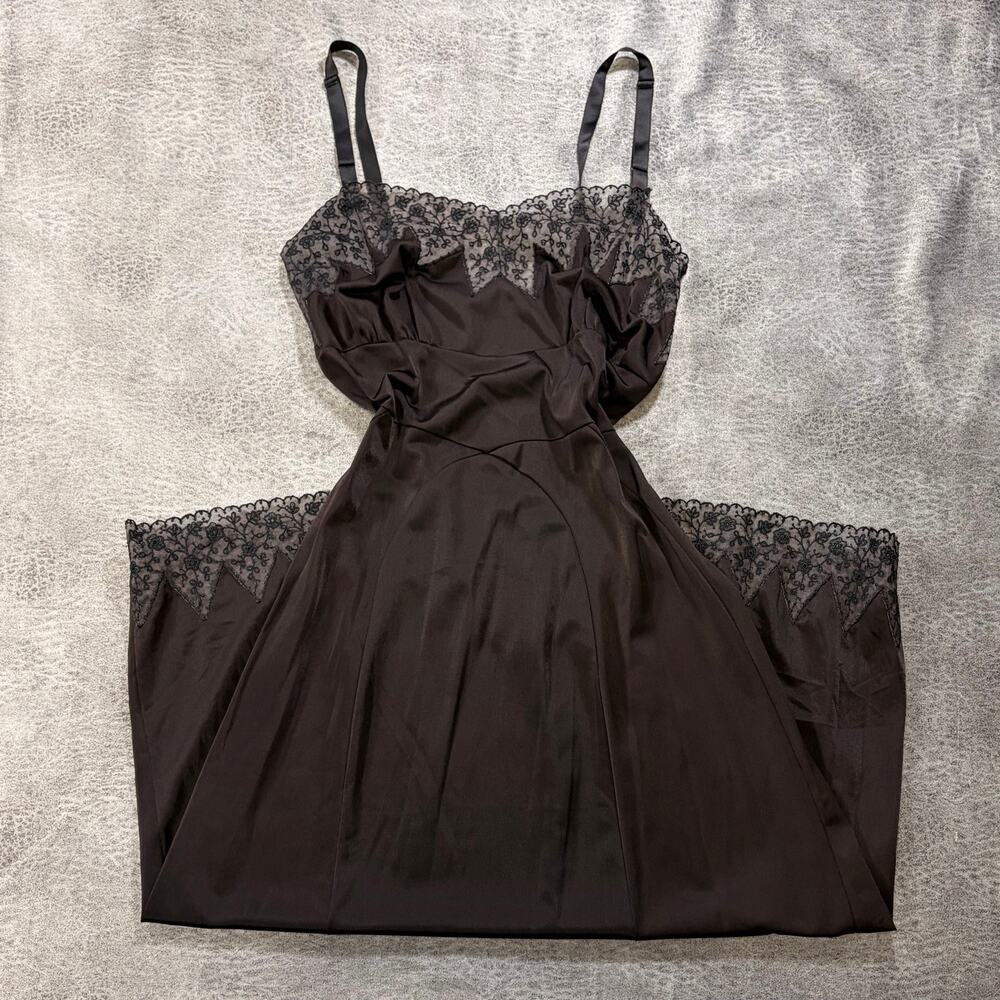 Vintage Lace Trim Maxi Slip Dress